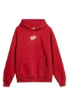 Happy Camp3r Puff Series Core Logo Cotton Blend Hoodie In Red