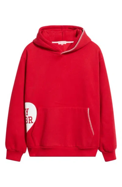 Happy Camp3r Scarlett Heartfelt Graphic Hoodie In Red
