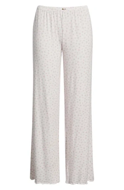 Happy Camp3r Sugar Plum Olivia Wide Leg Sweatpants In White