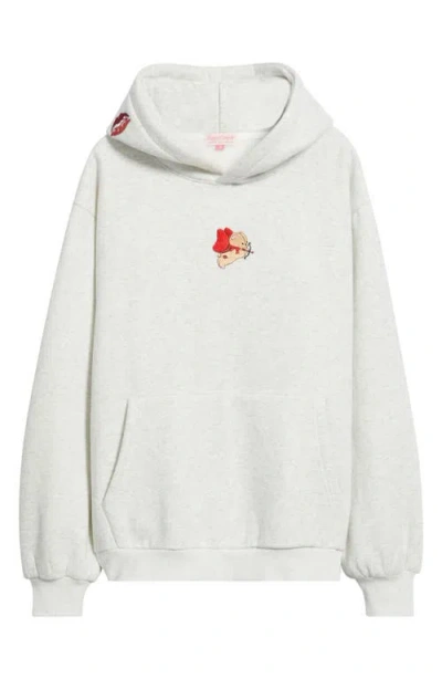 Happy Camp3r Sweet Like Cherry Embroidered Hoodie In Gray