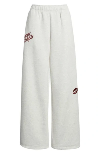Happy Camp3r Sweet Like Cherry Wide Leg Sweatpants In Gray