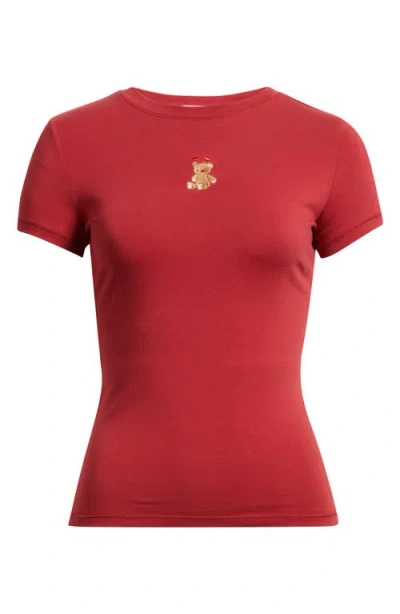 Happy Camp3r Sweetheart Bear Baby Tee In Red