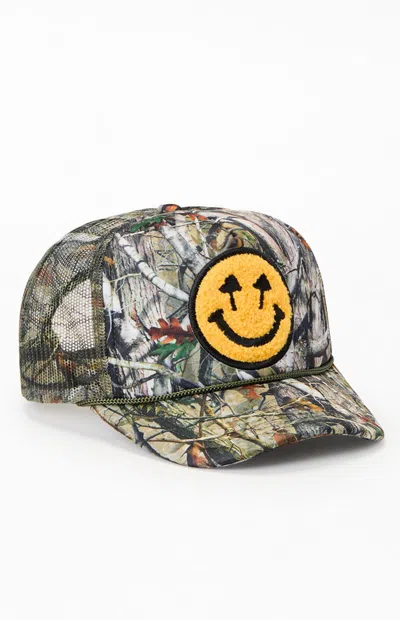 Happy Caps Double Blind Camo Foam Trucker Hat In Camouflage In Multi