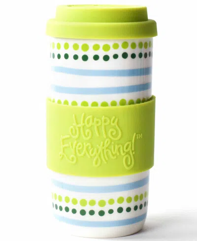 Happy Everything By Laura Johnson Pogo Travel Mug, 16 oz In Blue,green