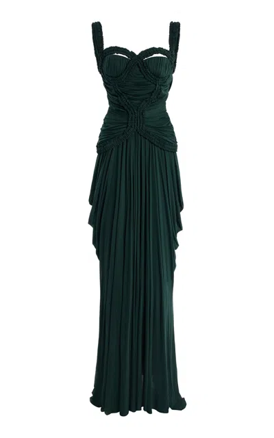 Happy Isles Alexander Mcqueen 2012 Ruched Gown In Green | ModeSens
