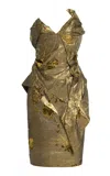 Happy Isles Vivienne Westwood Gold Label Spring 2005 Corseted Lamé Midi Dress