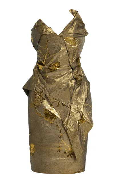 Happy Isles Vivienne Westwood Gold Label Spring 2005 Corseted Lamé Midi Dress