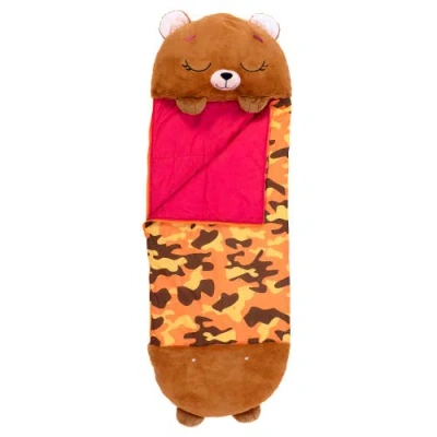 Happy Nappers Pillow & Sleepy Sack, Large Benny The Brown Bear 7+ In Multi