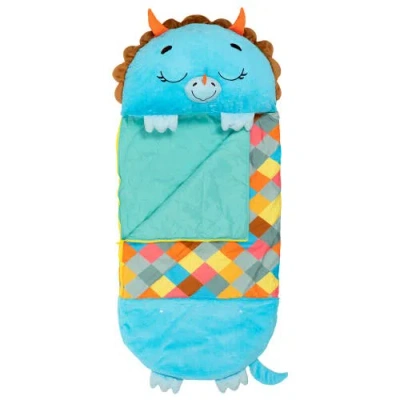 Happy Nappers Pillow & Sleepy Sack Large Blue Triceratratops