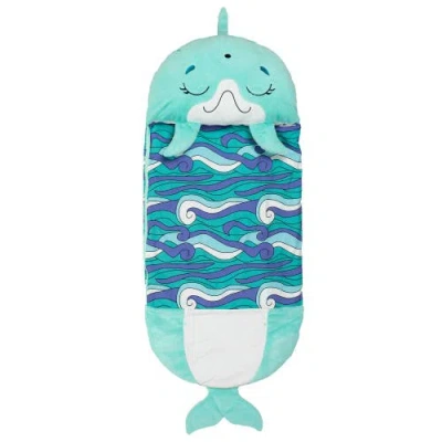 Happy Nappers Pillow & Sleepy Sack Medium Dolphin Disco 54 Inch X 20 Inch In Green