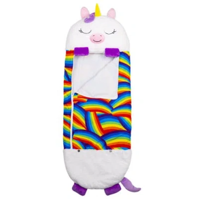 Happy Nappers White Unicorn 2in1 Pillow & Sleeping Bag Large 66x30 Inch, Kids 7+ In Multi