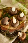 Happy Organics Mushroom Beeswax Candles, Set Of 4 In White