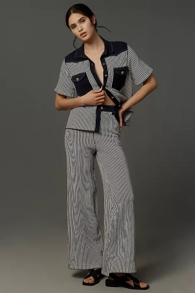 Happy Sheep Knit Trouser Pants In Blue