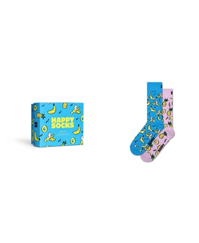 Happy Socks 2-pack Fruits Socks Gift Set In Turquoise