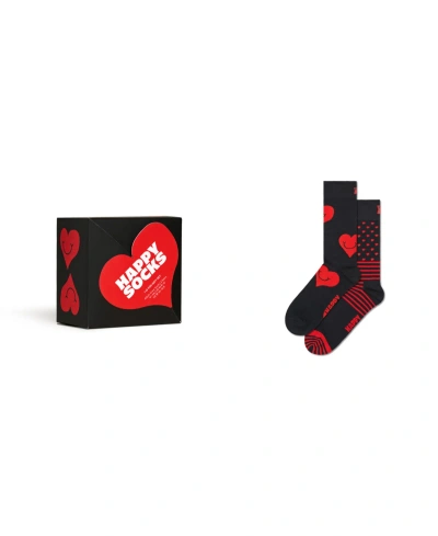 Happy Socks 2-pack I Heart You Gift Set In Black