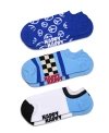 Happy Socks 3-pack Peace No Show Socks In Navy