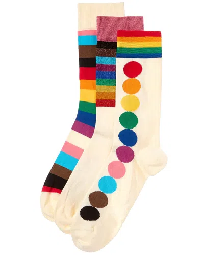 Happy Socks 3-pack Pride Sock Gift Set In Multi