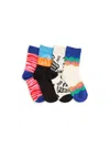 Happy Socks 4-pack Pattern Crew Socks In Pink