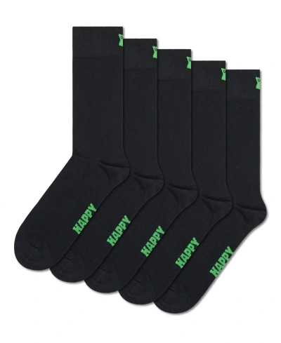 Happy Socks 5-pack Solid Socks In Black