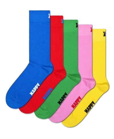 Happy Socks 5-pack Solid Socks In Blue