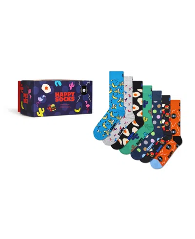 Happy Socks 7-pack Seven Days Socks Gift Set In Turquoise