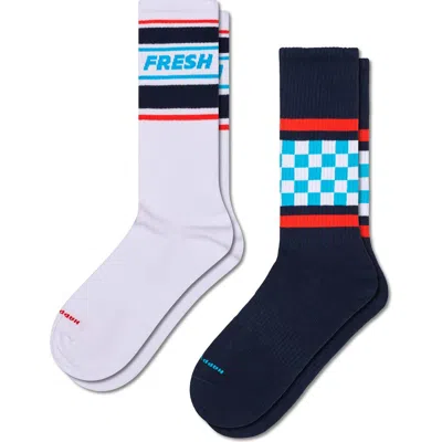 Happy Socks Assorted 2-pack Fresh Sneaker Socks In White