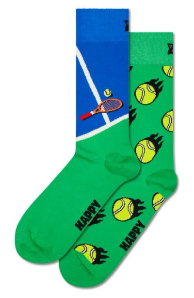 Happy Socks Assorted 2-pack Tennis Socks Gift Box In Blue