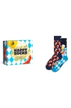 Happy Socks Assorted 2-pack Wurst & Beer Cotton Blend Socks Gift Box In Blue