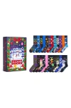 Happy Socks Assorted 24-pack Cotton Blend Crew Socks Advent Calendar In Blue