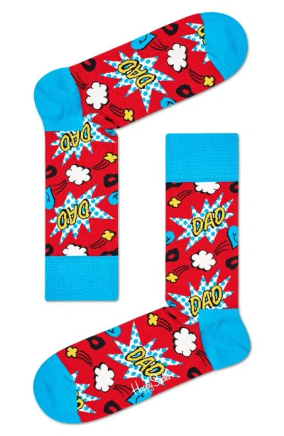 Happy Socks Assorted 3-pack Crew Socks Gift Box In Medium Red