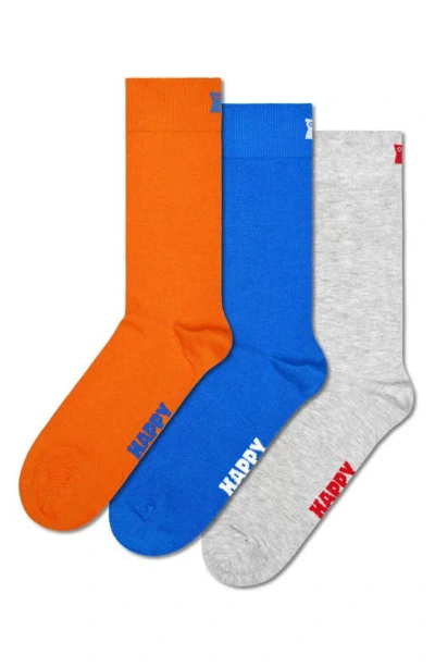 HAPPY SOCKS HAPPY SOCKS ASSORTED 3-PACK CREW SOCKS