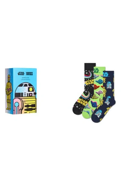 Happy Socks Assorted 3-pack Star Wars Socks Gift Box In Black