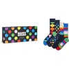 Happy Socks Assorted 4-pack Cotton Blend Crew Socks Gift Box In Multi
