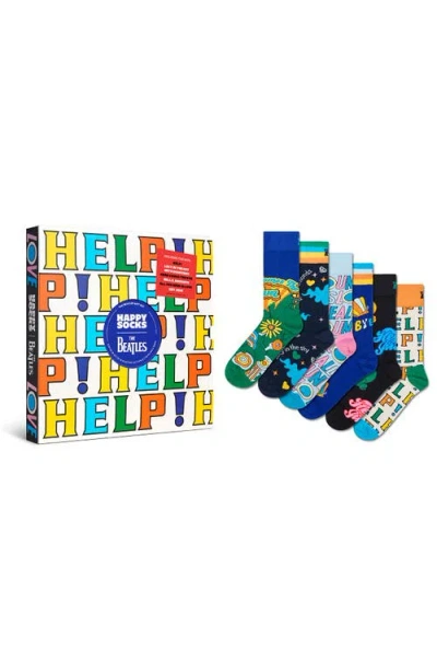 Happy Socks Assorted 6-pack The Beatles Socks Gift Box In Multi