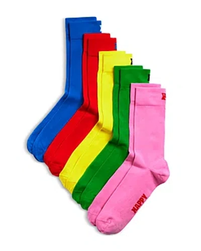 HAPPY SOCKS ASSORTED SOLID CREW SOCKS - 5 PK.
