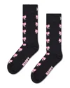Happy Socks Bow Jacquard Crew Socks In Black