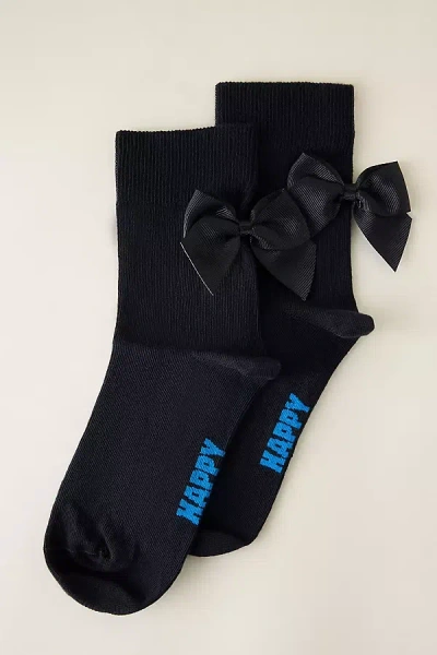 Happy Socks Bow Crew Socks In Black