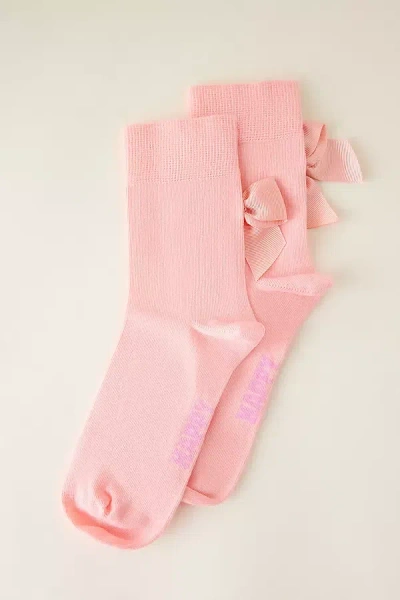 Happy Socks Bow Crew Socks In Pink