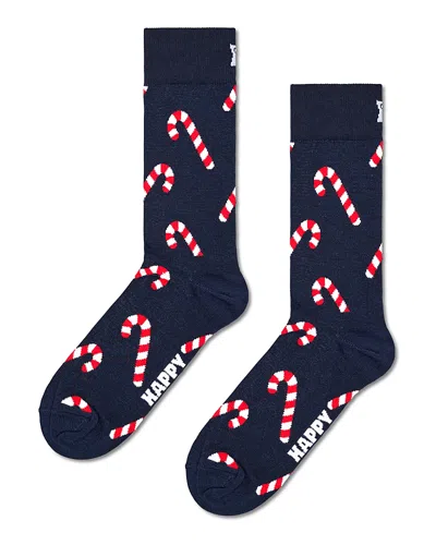 Happy Socks Candy Cane Socks In Black
