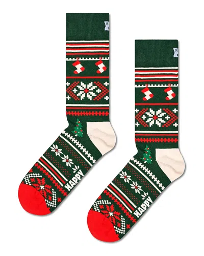 HAPPY SOCKS CHRISTMAS SWEATER CREW SOCKS