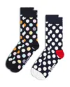Happy Socks Classic Big Dot Crew Socks, Pack Of 2 In Black