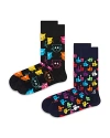 Happy Socks Classic Cotton Blend Crew Socks, Pack Of 2 In Black