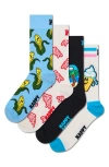 Happy Socks Corny Summer Assorted 4-pack Crew Socks Socks Gift Box In Light Purple