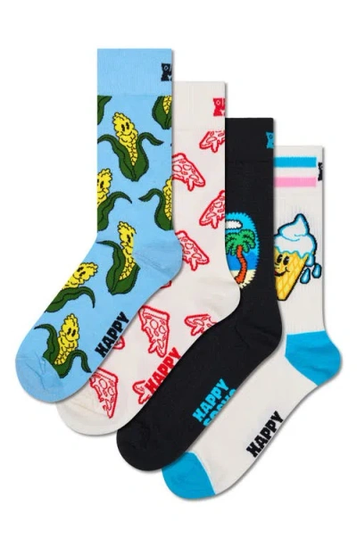 Happy Socks Corny Summer Assorted 4-pack Crew Socks Socks Gift Box In Light Purple