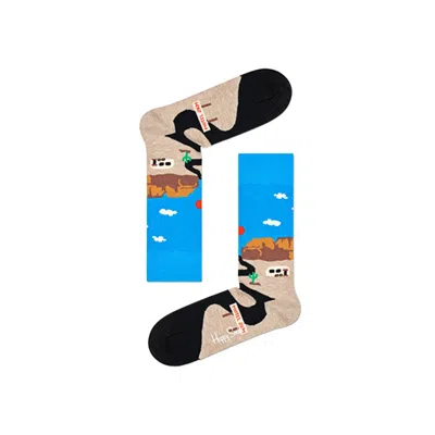 Happy Socks Cotton Tights & Women's Sock In Blue