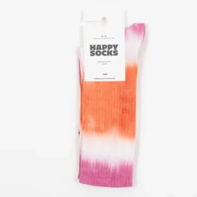Happy Socks Dip Dye Sneaker Socks In Pink & Orange