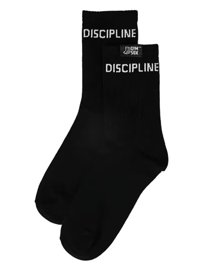 Happy Socks Discipline Gym Socks In Black