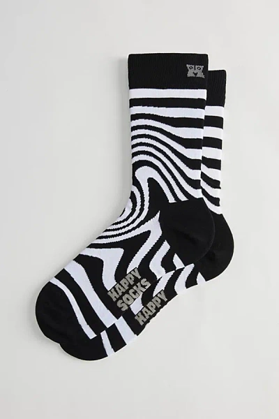 Happy Socks Dizzy Crew Sock In Black/white, Men's At Urban Outfitters