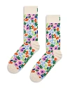Happy Socks Flower Crew Sock, Women's At Urban Outfitters In White