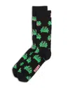 Happy Socks Frog Sock In Black & Green In Black